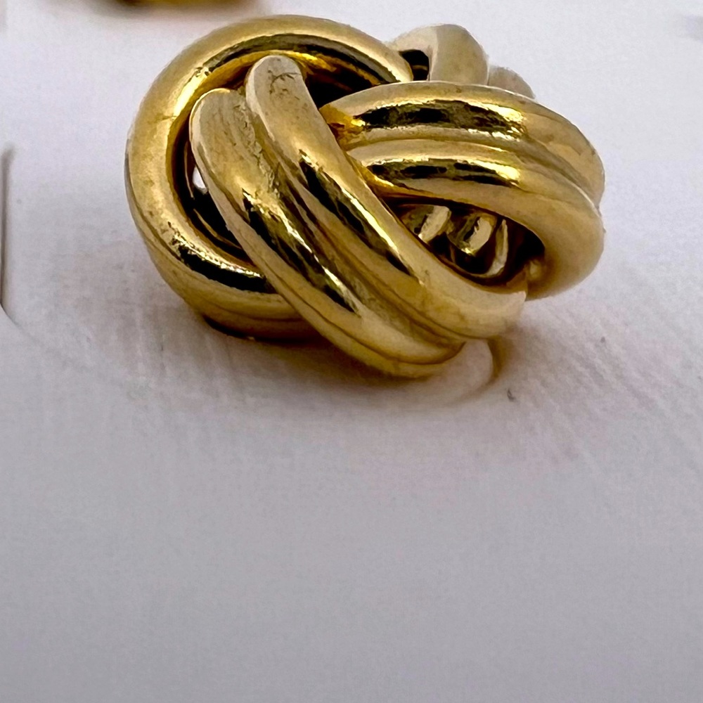 MÍA FIORE, KNOTT STUD EARRINGS, STERLING SILVER & 18KT GOLD PLAYED EARRINGS - Picture 6 of 14